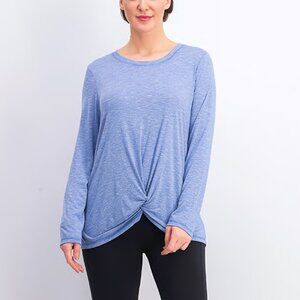Ideology Womens Knot-Front Active Wear T-Shirt